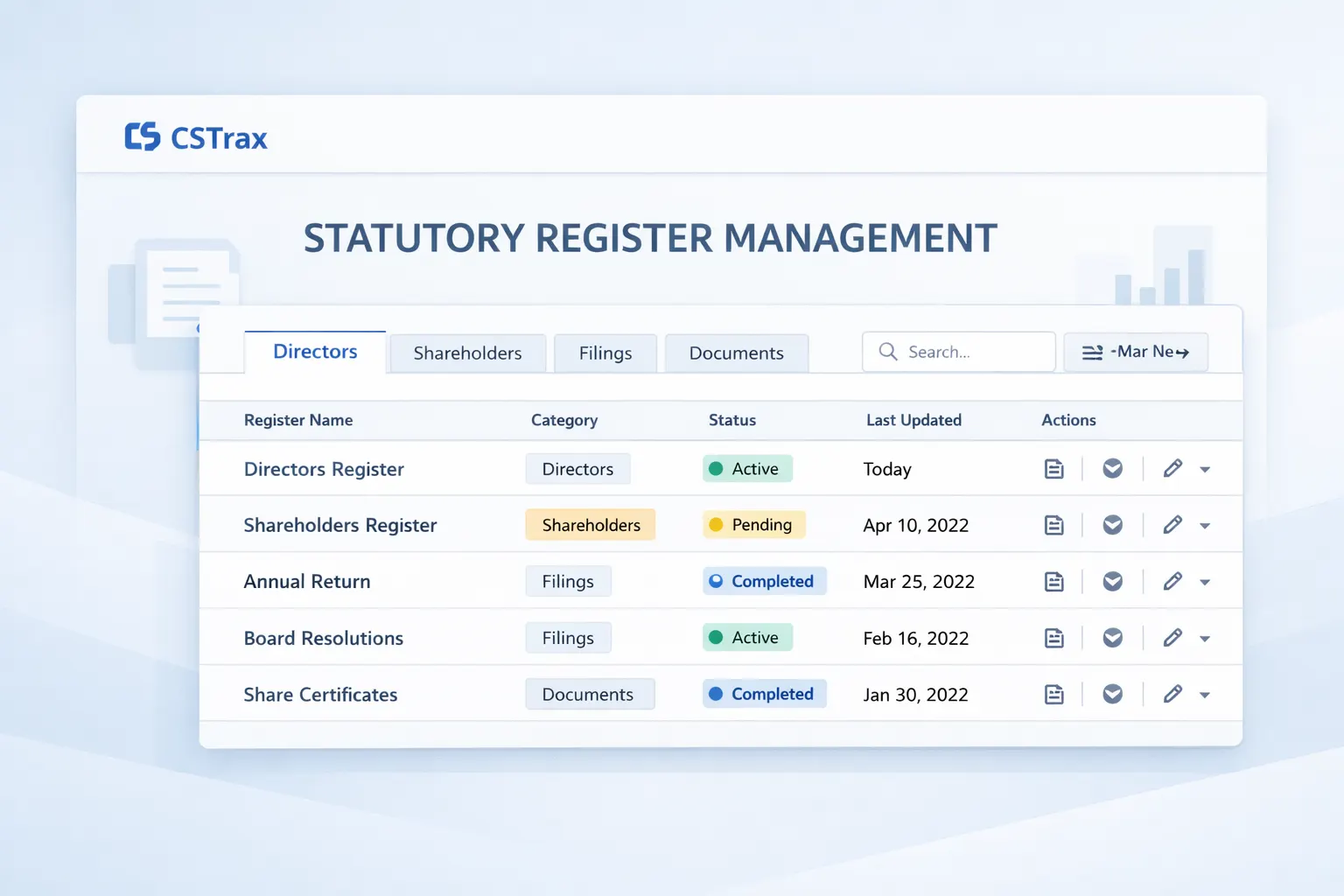 Digital Statutory Register Management for Accurate & Audit-Ready Records